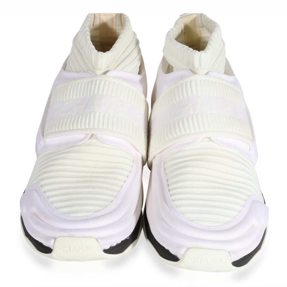 CHANEL White Athletic Shoes